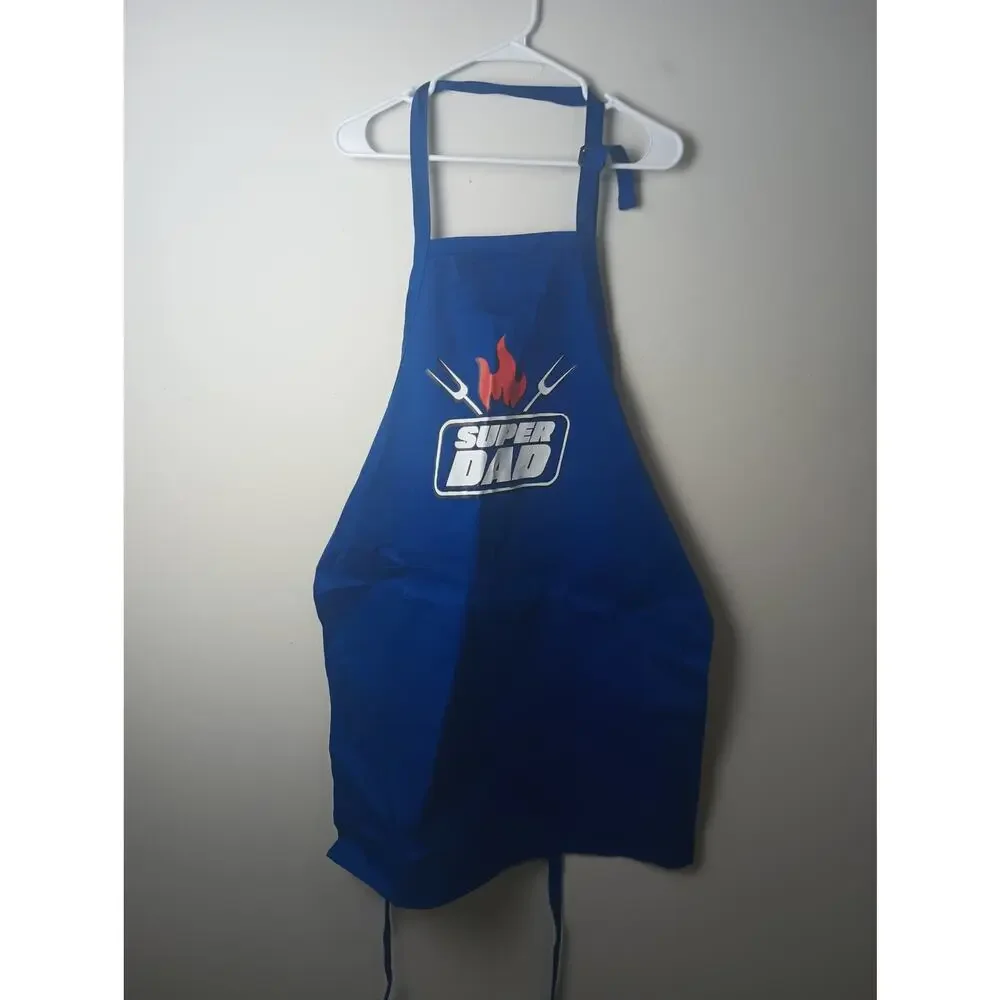 Port Authority 100% Cotton Full Length Apron Pockets Blue NWOT Super Dad Gift‎